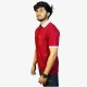 Men's Crimson Red Polo T-Shirt with Ash Grey Collar | Classic Comfort Fit